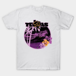 Texas Style Lone Surfer Purple T-Shirt